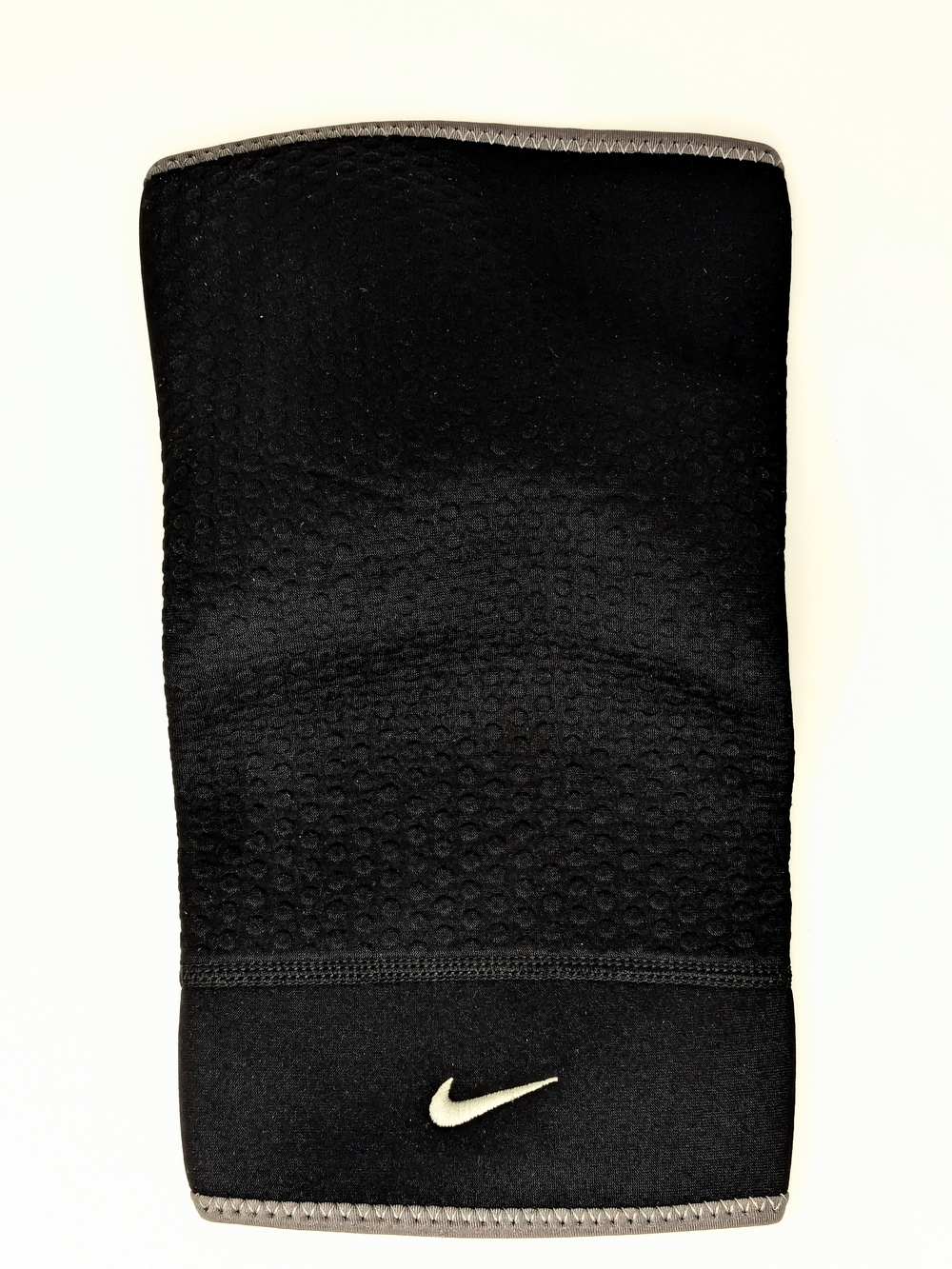 Nike Black Compression Knee Sleeve with White Swoosh Medium